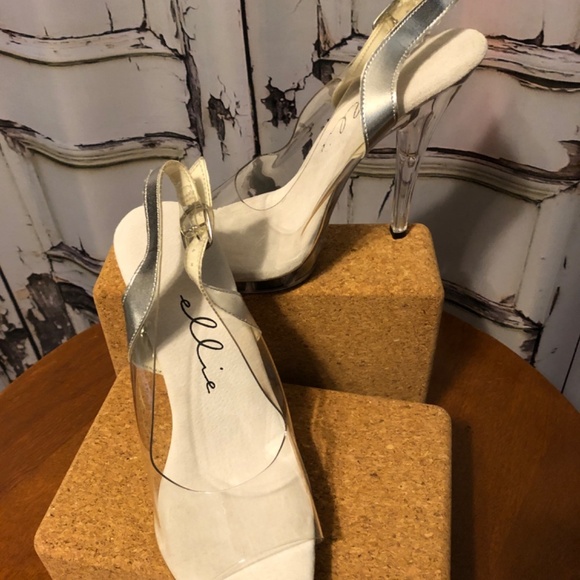 Ellie Shoes Competition Women's Clear Heeled Sandal - Picture 2 of 8